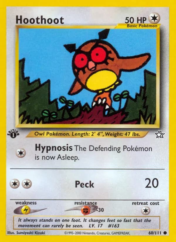 Hoothoot — Neo Genesis 60 Pokémon card