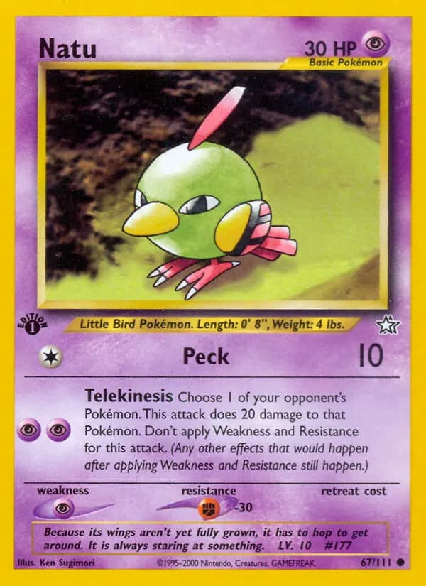 Natu — Neo Genesis 67 Pokémon card