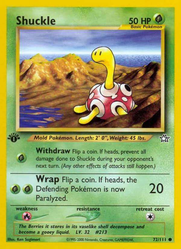 Shuckle — Neo Genesis 72 Pokémon card