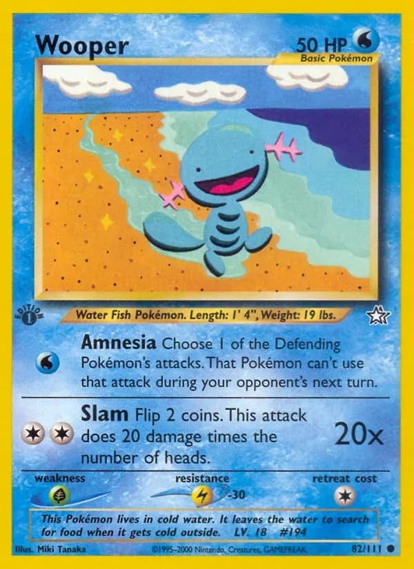 Wooper — Neo Genesis 82 Pokémon card