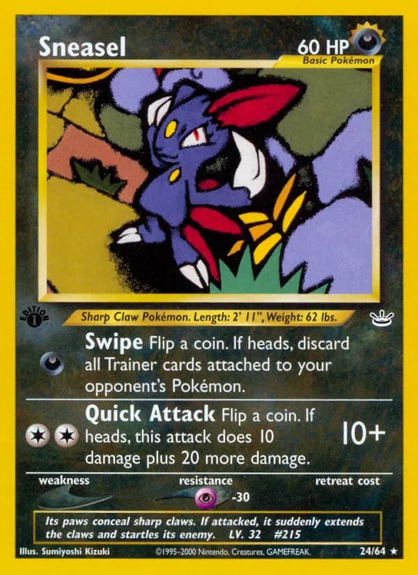Sneasel — Neo Revelation 24 Pokémon card