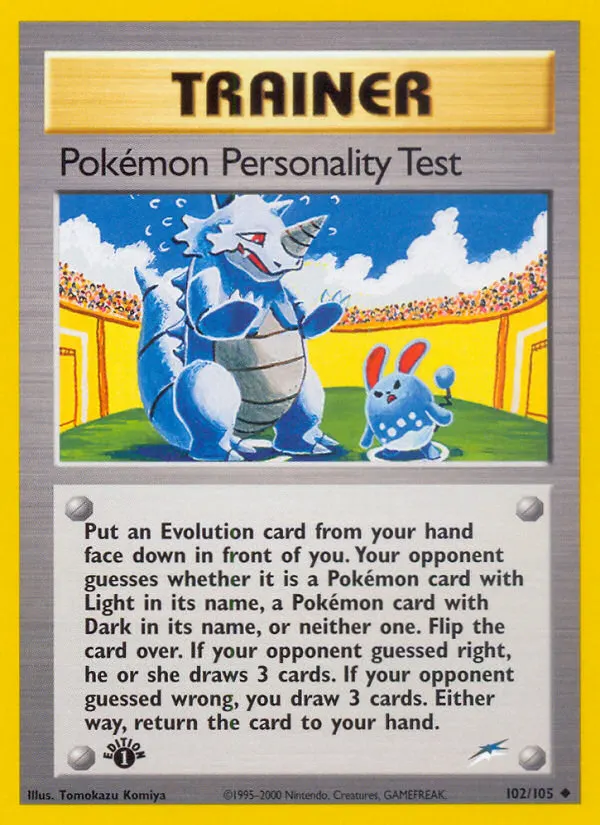 Pokémon Personality Test — Neo Destiny 102 Pokémon card