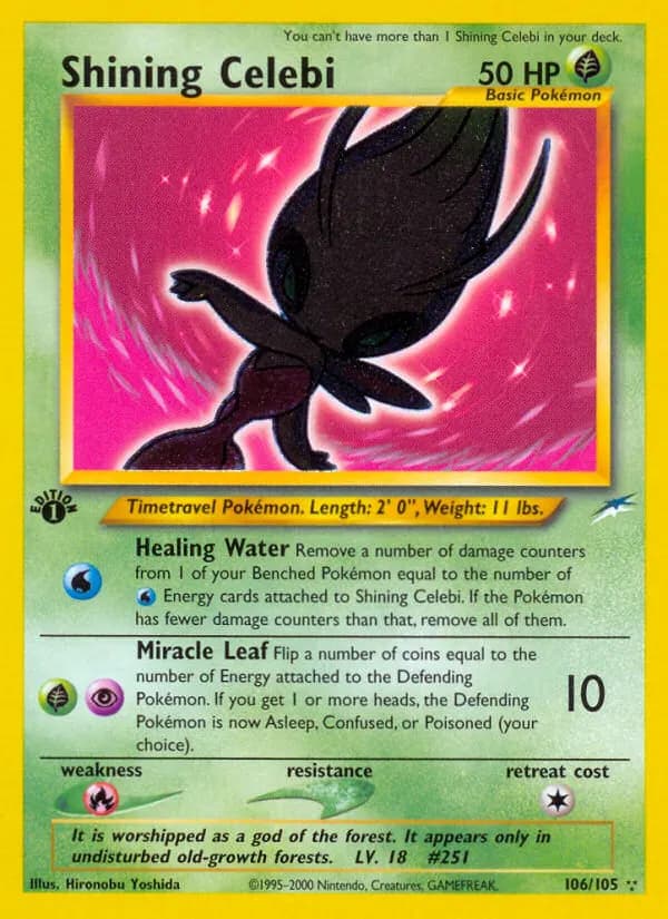 Shining Celebi — Neo Destiny 106 Pokémon card