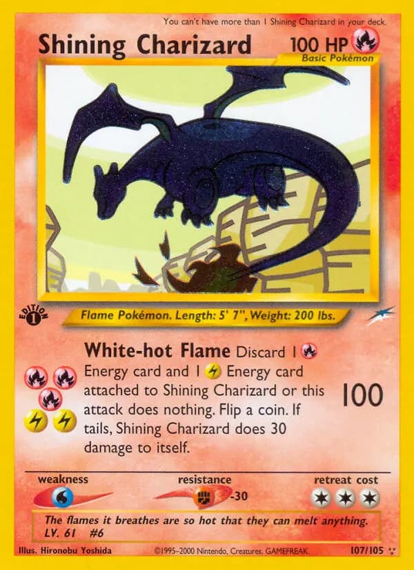 Schimmerndes Glurak — Neo Destiny 107 German Pokémon card