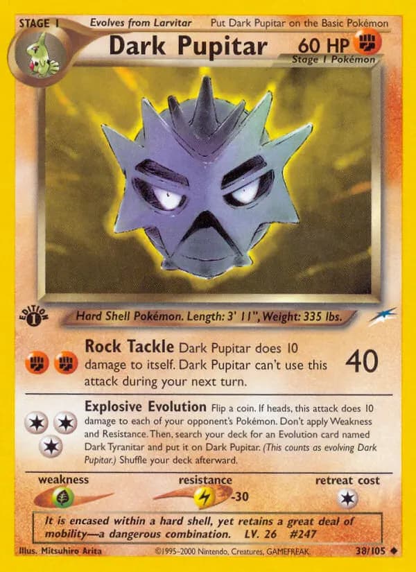 Dunkles Pupitar — Neo Destiny 38 German Pokémon card