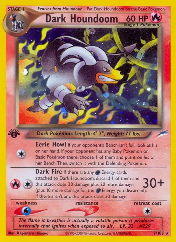 Dunkles Hundemon — Neo Destiny 7 German Pokémon card