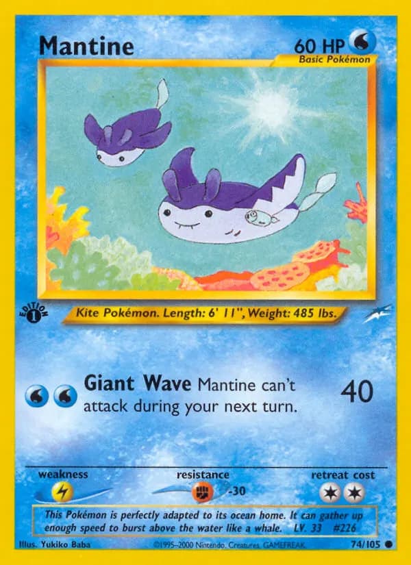 Mantine — Neo Destiny 74 Pokémon card