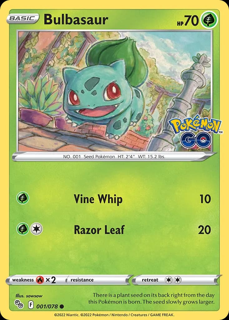 Bulbasaur — Pokémon GO 1 Pokémon card