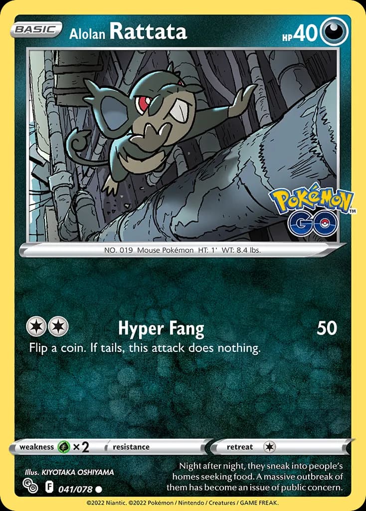 Alolan Rattata — Pokémon GO 41 Pokémon card