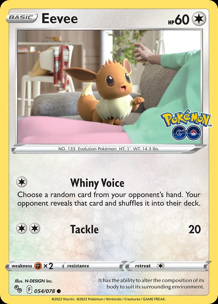 Eevee — Pokémon GO 54 Pokémon card