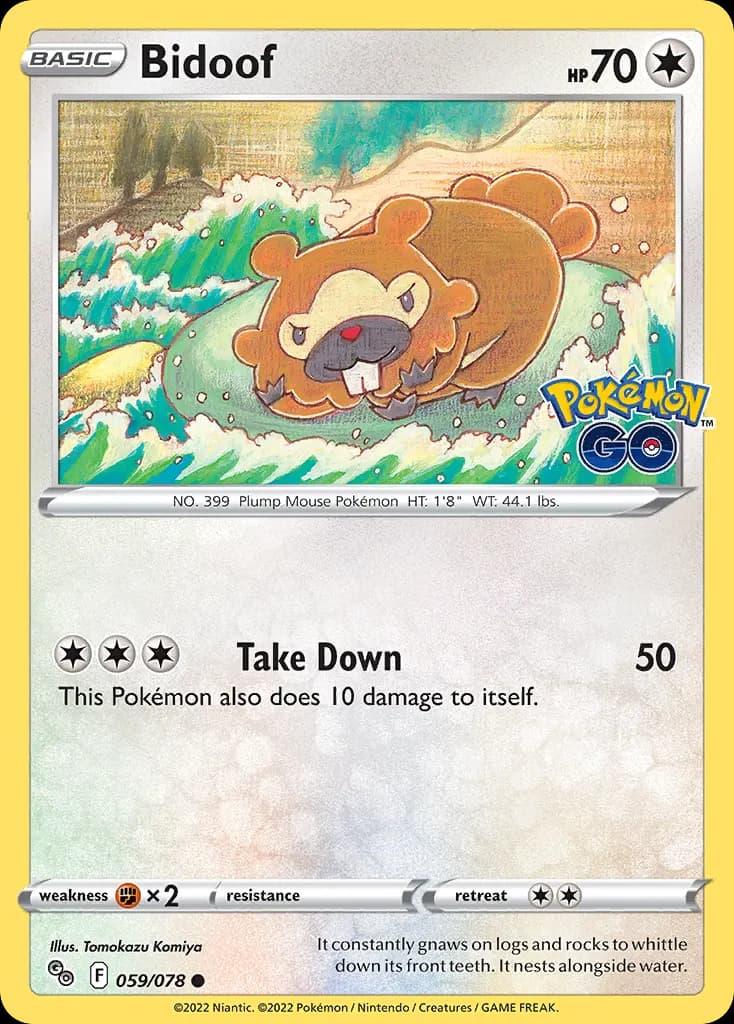 Bidoof — Pokémon GO 59 Pokémon card