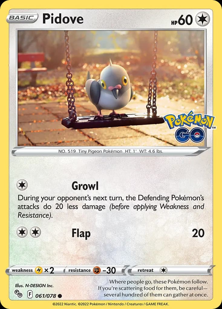 Pidove — Pokémon GO 61 Pokémon card