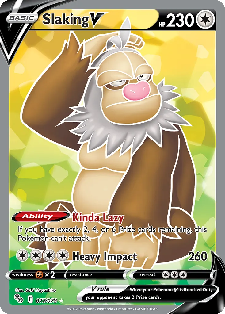 Slaking V — Pokémon GO 77 Pokémon card