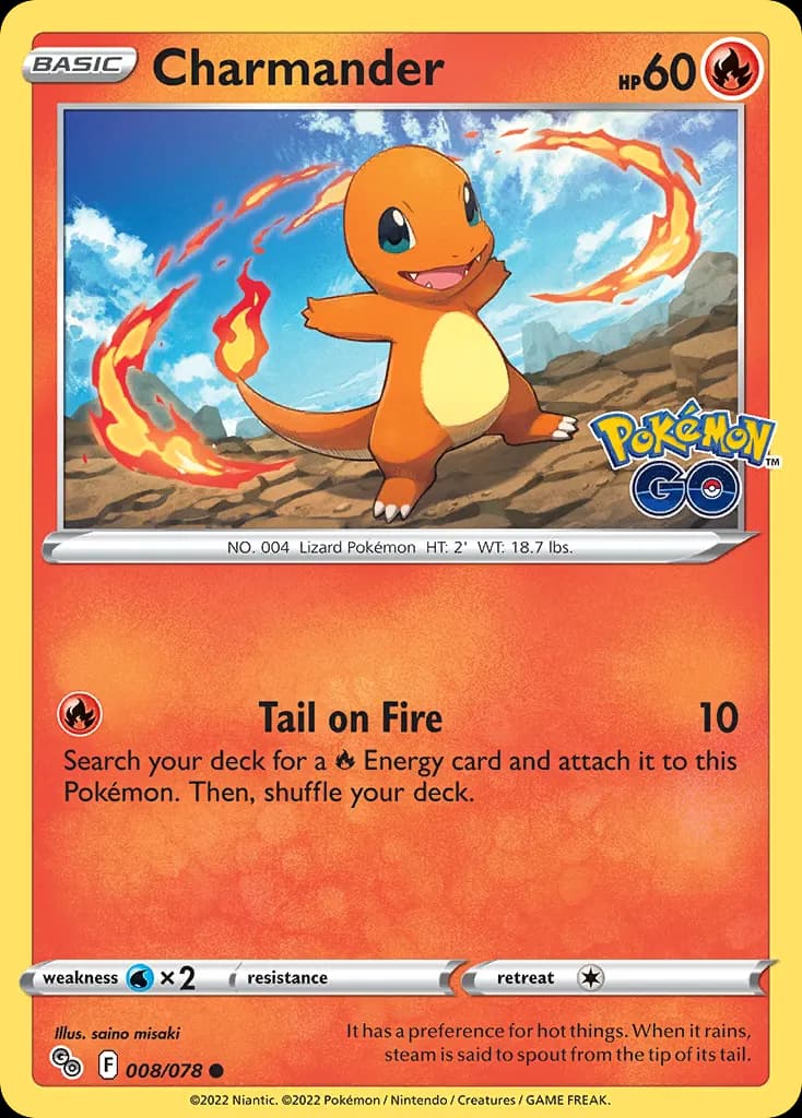 Charmander — Pokémon GO 8 Pokémon card