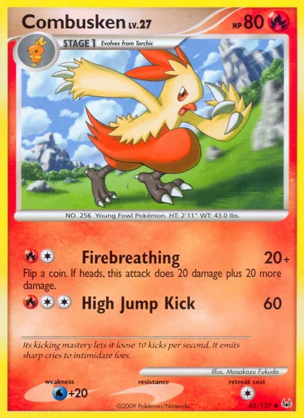 Combusken — Platinum 45 Pokémon card