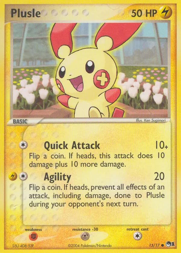 Plusle — POP Series 1 13 Pokémon card