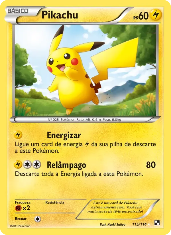 Pikachu — Black & White 115 Portuguese Pokémon card
