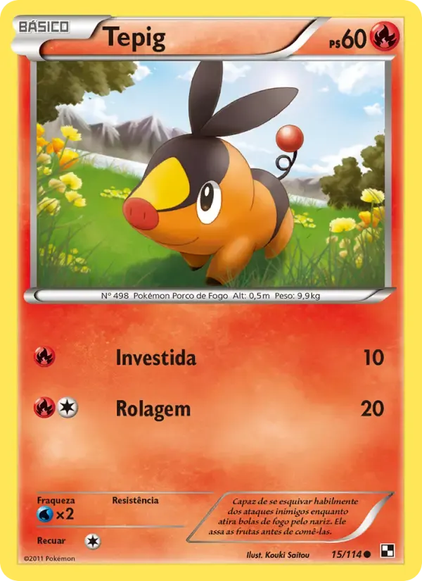 Tepig — Black & White 15 Portuguese Pokémon card