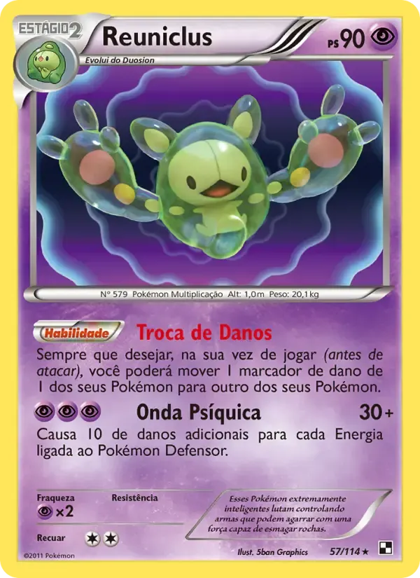 Reuniclus — Black & White 57 Portuguese Pokémon card