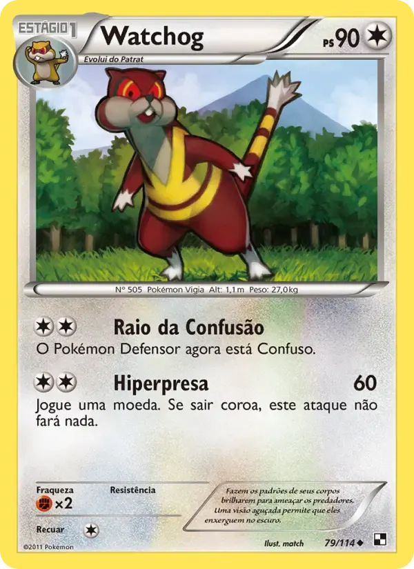 Watchog — Black & White 79 Portuguese Pokémon card