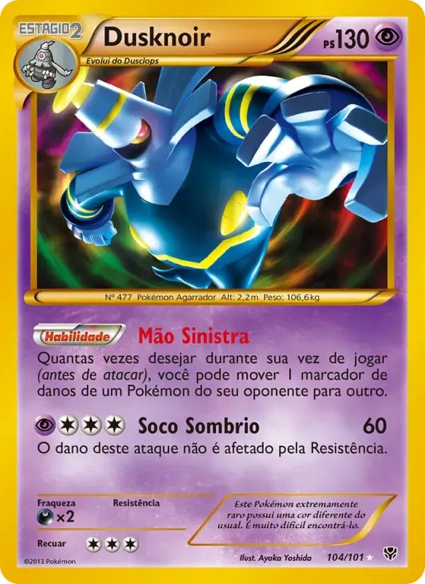 Dusknoir — Explosão de Plasma 104 Portuguese Pokémon card