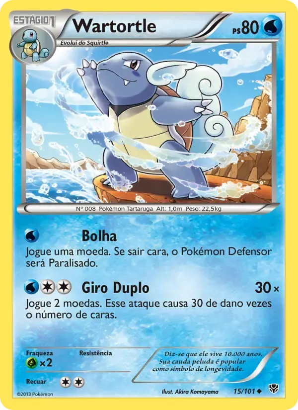 Wartortle — Explosão de Plasma 15 Portuguese Pokémon card