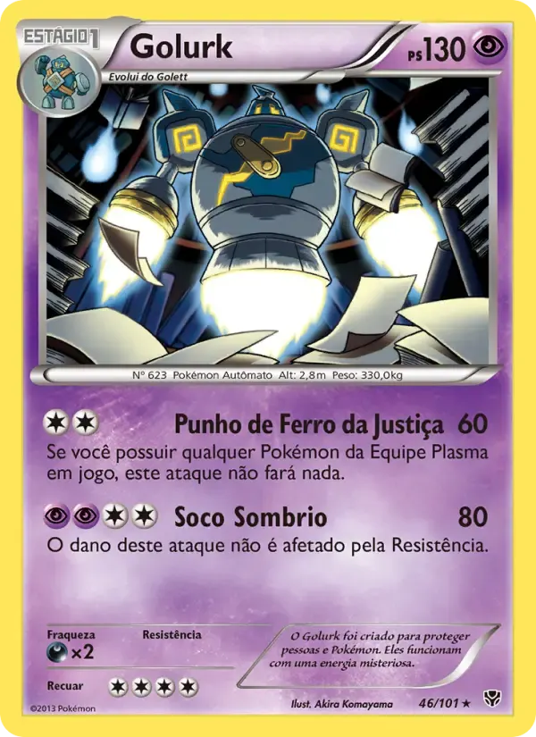 Golurk — Explosão de Plasma 46 Portuguese Pokémon card