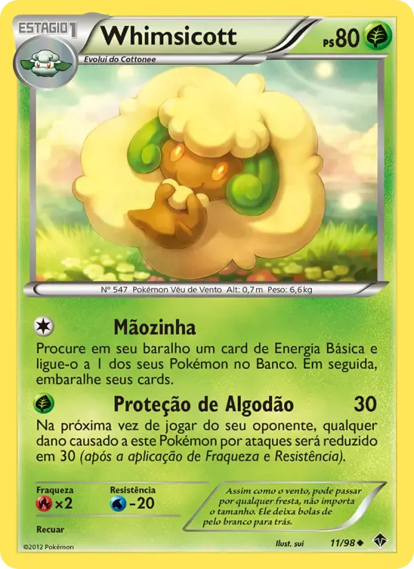 Whimsicott — Poderes Emergentes 11 Portuguese Pokémon card