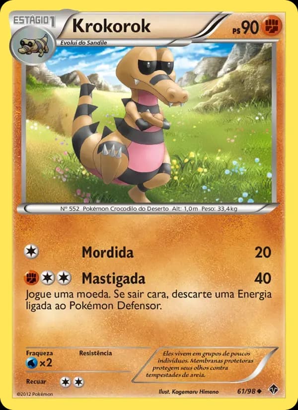 Krokorok — Poderes Emergentes 61 Portuguese Pokémon card