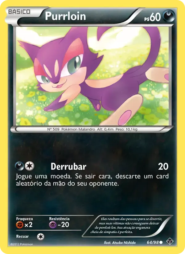 Purrloin — Poderes Emergentes 64 Portuguese Pokémon card