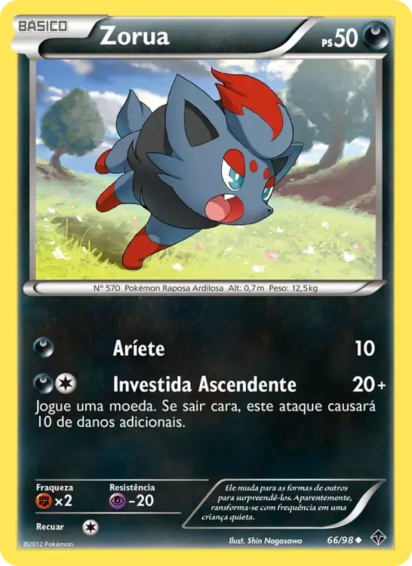 Zorua — Poderes Emergentes 66 Portuguese Pokémon card