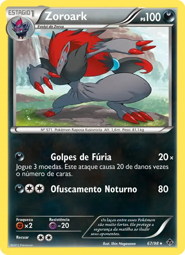 Zoroark — Poderes Emergentes 67 Portuguese Pokémon card