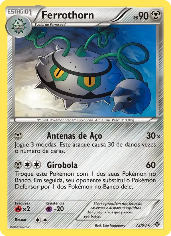 Ferrothorn — Poderes Emergentes 72 Portuguese Pokémon card