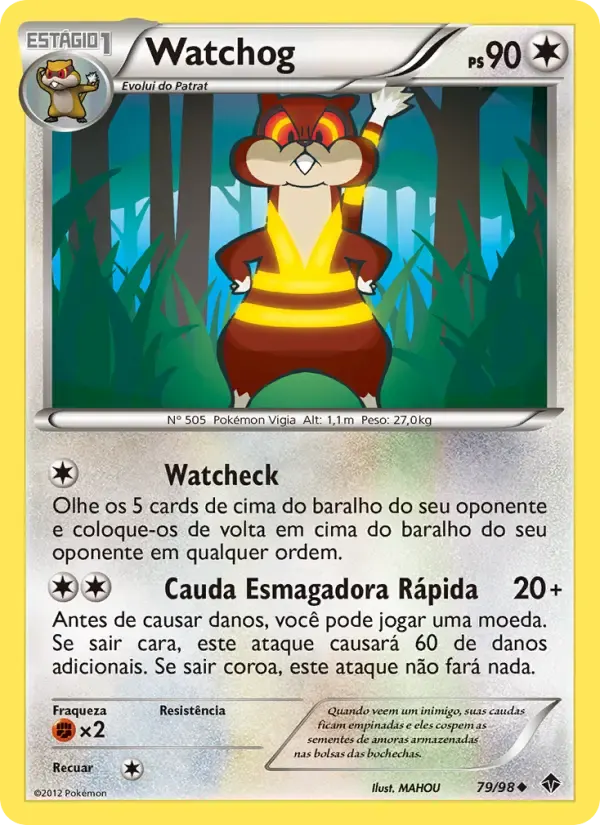 Watchog — Poderes Emergentes 79 Portuguese Pokémon card