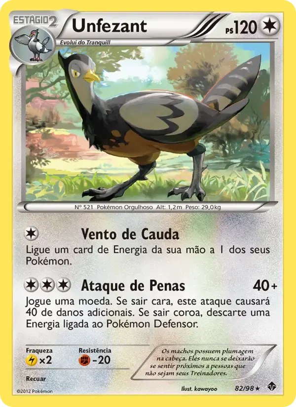 Unfezant — Poderes Emergentes 82 Portuguese Pokémon card