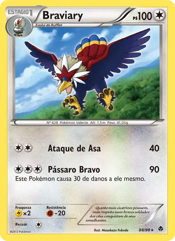 Braviary — Poderes Emergentes 88 Portuguese Pokémon card