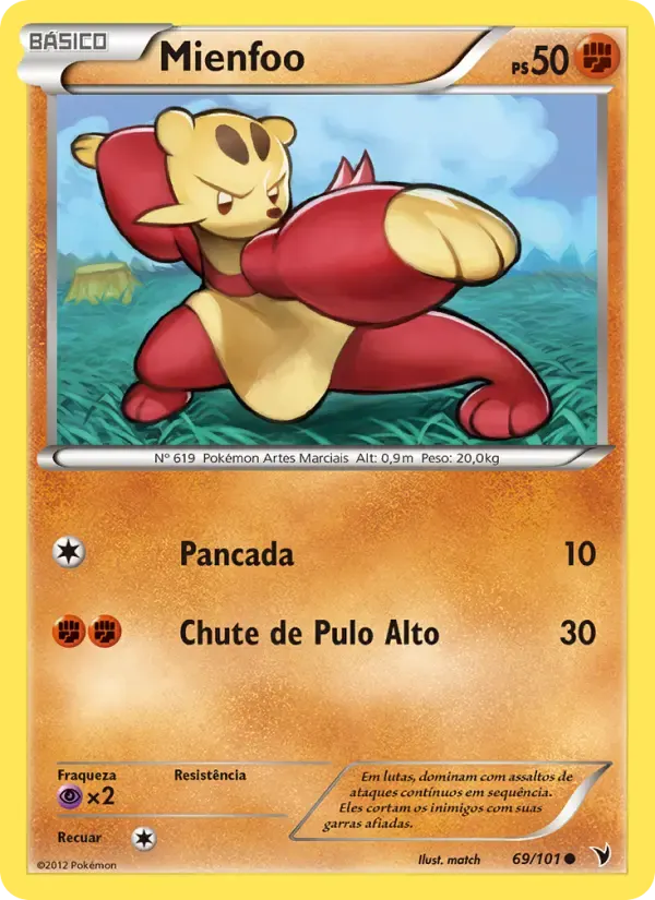 Mienfoo — Vitórias Nobres 69 Portuguese Pokémon card