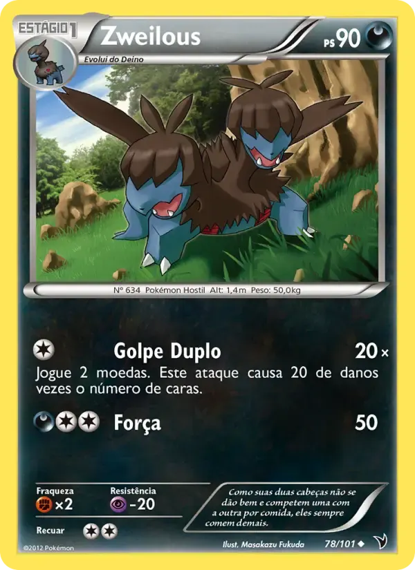 Zweilous — Vitórias Nobres 78 Portuguese Pokémon card