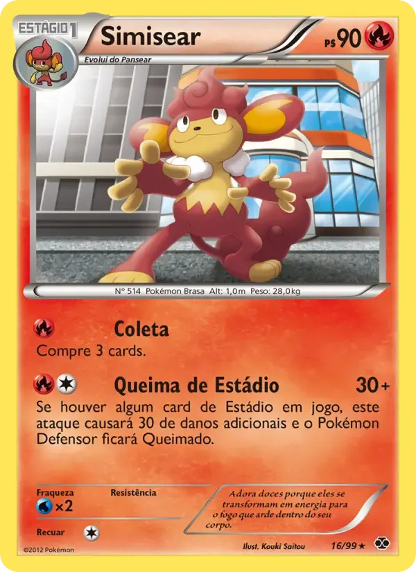 Simisear — Próximos Destinos 16 Portuguese Pokémon card