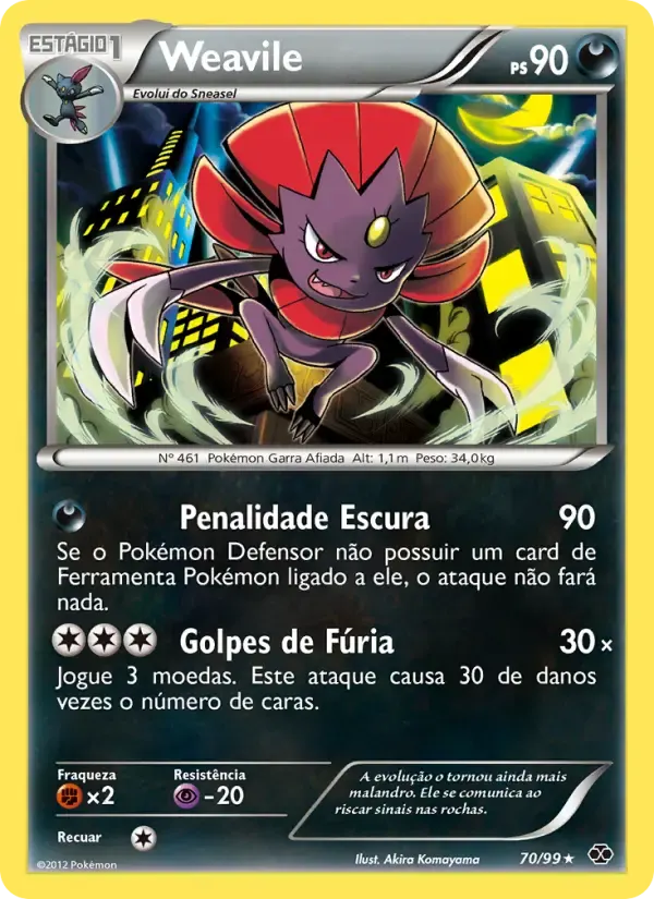 Weavile — Próximos Destinos 70 Portuguese Pokémon card
