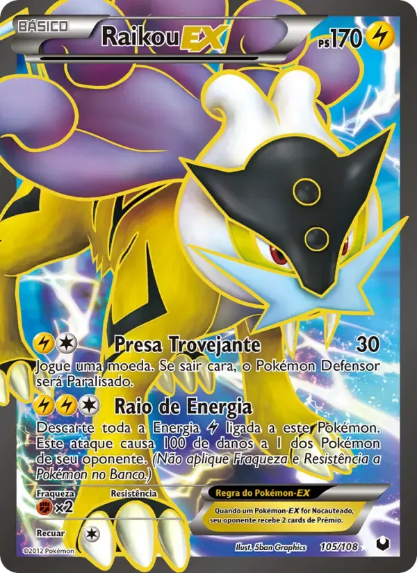 Raikou-EX — Exploradores da Escuridão 105 Portuguese Pokémon card