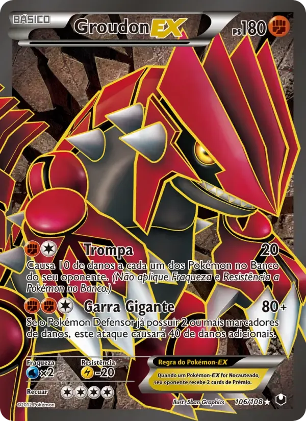 Groudon-EX — Exploradores da Escuridão 106 Portuguese Pokémon card