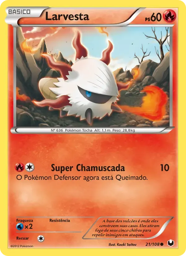 Larvesta — Exploradores da Escuridão 21 Portuguese Pokémon card
