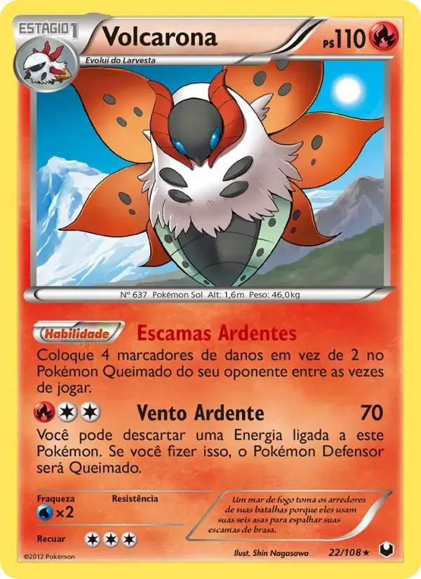 Volcarona — Exploradores da Escuridão 22 Portuguese Pokémon card