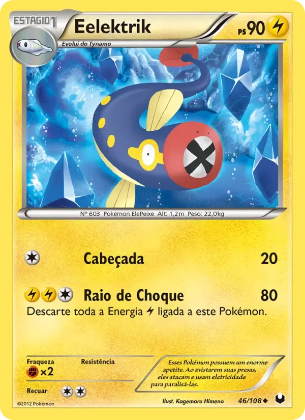 Eelektrik — Exploradores da Escuridão 46 Portuguese Pokémon card