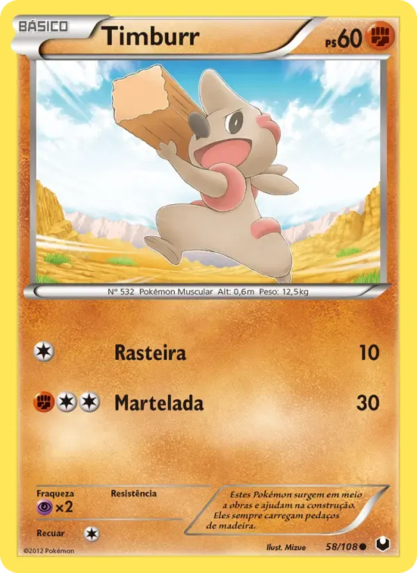 Timburr — Exploradores da Escuridão 58 Portuguese Pokémon card