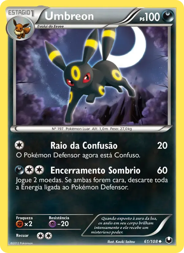 Umbreon — Exploradores da Escuridão 61 Portuguese Pokémon card