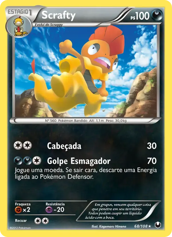 Scrafty — Exploradores da Escuridão 68 Portuguese Pokémon card