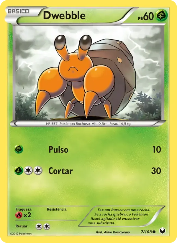 Dwebble — Exploradores da Escuridão 7 Portuguese Pokémon card