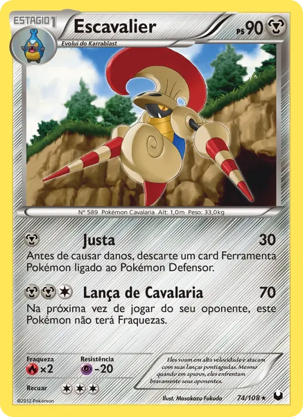 Escavalier — Exploradores da Escuridão 74 Portuguese Pokémon card